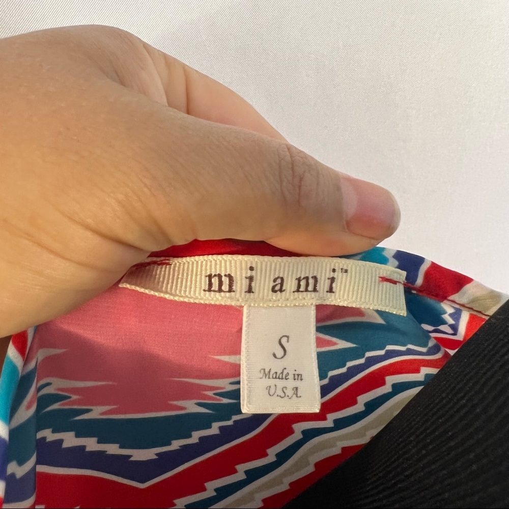 Miami Top Aztec Tribal Geometric Print Colorful Southwestern Women's S Small - Picture 3 of 3